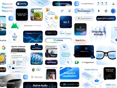 Gemini AI Product Showcase ai artificial intellegence bold buttons clean concept conceptual creative creative typography design elements gemini graphic design modern tech technology typography widgets