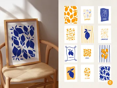 Posters with Lemons aesthetic amalfi coast citron citrus dolce vita fruit hand drawn italian summer italy poster juicy lemon lemon lemons limoncello positano poster sicilian summer vector illustration wall art