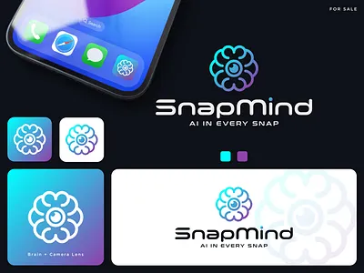 SnapMind — AI Photography Logo | For Sale 🚀 ai app icon available logo branding camera logo creative logo icon logo logo for sale logodesign minimal logo modern logo photo editing photography print tech logo visual identity
