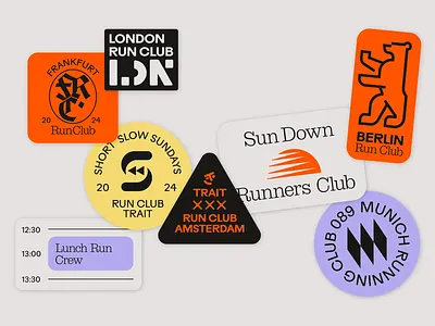 Global Run Club Branding Elements abstract design berlin branding colorful colorful design creative creative elements design digital art elements frankfurt graphic design london london run club run club running