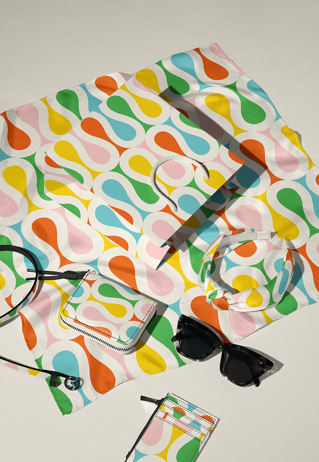 Wiggle Room Retro Pattern Fabric 60s 70s curves design mid century pattern retro squiggles wiggle