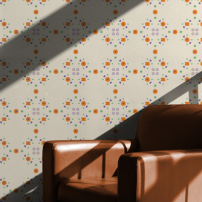Retro Floral Wallpaper – Colorful Geometric Pattern cottagecore farmhouse floral flowers grid pattern pattern wall paper wallpaper