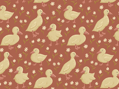 Spring Duckling Pattern art licensing children cute design drawing ducklings ducks easter hand drawn illustration kids licensing artist pattern pattern design repeating pattern seamless pattern spring surface design surface pattern design