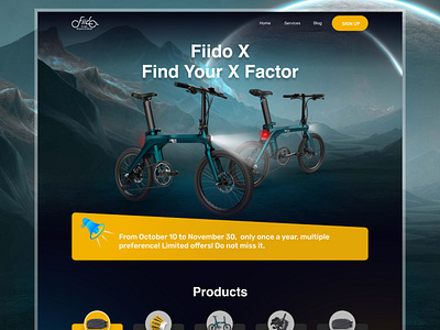 Fiido X Landing Page Design 3d branding dark theme fiido fiido x graphic design header homepage landingpage logo trendy design ui ui ux website