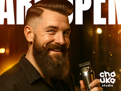The Best Barber in Town SoMe Ads 40s adobe ads affinity designer barber barbershop branding graphic design local some vintage