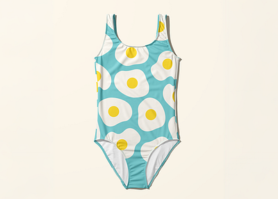 Fried Egg Pattern Swimsuit bathing suit breakfast brunch design egg fashion fried egg pattern sunny side up swimsuit