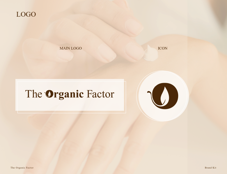 The Organic Factor Logo and Brand Guideline Design brand guideline brand position branding identity kit logo logo concept logo design organic brand packaging design unique logo