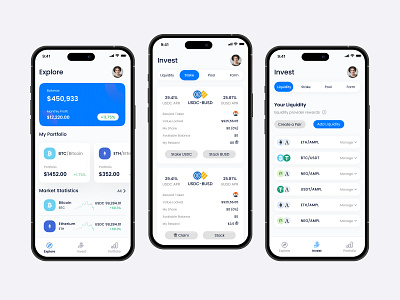 Crypto Wallet Mobile App app design bitcoin block chain blockchain btc clean coin concept crypto crypto currency fintech mobile app mobile ui nft token ui ux wallet