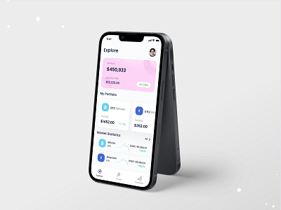 Crypto Wallet Mobile App app design bitcoin block chain blockchain btc clean coin concept crypto crypto currency fintech mobile app mobile ui nft token ui ux wallet