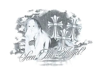 STEETWEAR ARCHIVE VINTAGE PRINT *SEEN THIS ANGEL?* for sale angel branding cloud design graphic design grunge print retro streetwear t shirt vintage