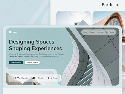 Luno - Architecture Website architectural architecture building green house interior design landing page product design ui ux web web design website