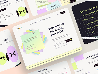 Web Design: Task & Project Manager ai clean collaboration design designer dev development tool landing page layout product design productivity saas software task manager technology trending design uiux web design webapp website