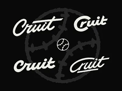 Cruit_logotype_process baseball calligraphy cruit custom flow iconic identity lettering logo logotype premium process retro script sporty type unique wordmark