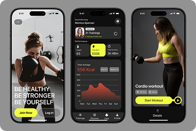 Fitness Mobile App Design Inspiration app design design fitness fitness app landing page mobile app mobile app design uiux web design website