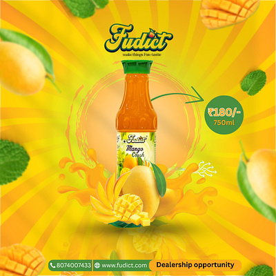 FUDICT SOCIAL MEDIA BRANDING POSTER branding foodproductposter graphic design instagramposter juicebrandposter juiceposter promtionalposter socialmediaposter vector visualidentityposter