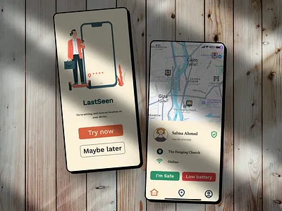 Last Seen, Location tracker for you and your friends design figma interaction design landing page location location tracker mobile app safety ui ux