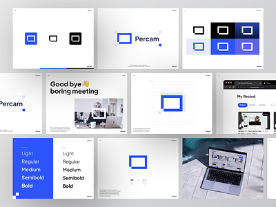 Percam Branding, Recording App Brand blue logo brand brand book brand design brand designer brand guideline brand identity branding branding app guideline logo logo app logo brand logo design logodesign logos logotype loom p logo recording screen