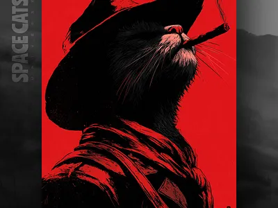 Red Cat Redemption ai branding cat daliy design illustration poster print