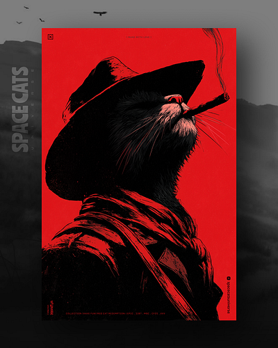 Red Cat Redemption ai branding cat daliy design illustration poster print