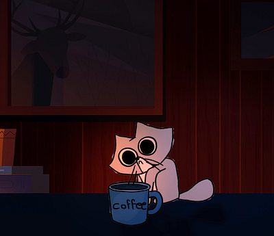 Classic cat behavior. 2d 2d animation after effect animation cat coffee design frame by frame animation funny inspire moho software motion graphics