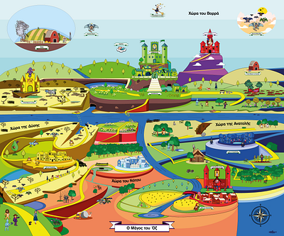 Wizzard of Oz Map - 6 x 5 meters carpet carpet children illustration sheet vector