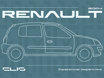 Renault Clio - Designed to move branding car clio dailyui design graphic design illustration renault svg