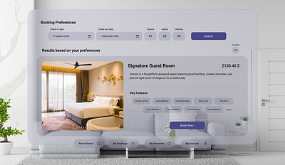Hotel Rooms booking app for AR vision devices app applevision ar ui ux vision