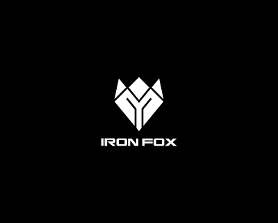 IRON FOX animal black black and white bold brand identity fox geo logo geometric graphic design iron logo logos minimalist modern vector