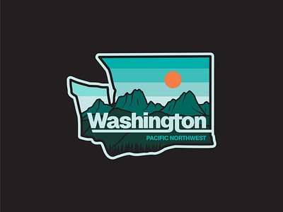 Washington sticker idea badge illustration mountains pnw seattle sticker