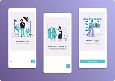 On-boarding Screen UI Design accent animation app starting page branding design ecommerce app fashion app graphic design illustration logo mens fashion on boarding screen onboarding studio app typography ui ui design user experience user interface vector