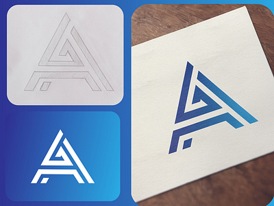 Letter GA logo design as draft branding branding logo business logo design complete branding design flat logo geometric logo design graphic design letter logo logo logo design minimal logo vector