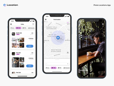 Photo locations App app instagramm locations ui