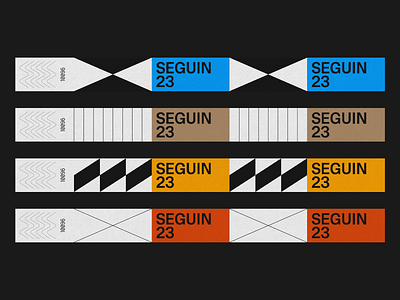 Modular Wristband Identity System bold layout design code entry pass event tagging functional branding geometric blocks graphic system identity system layout grid modular identity numbered label printed design segmented pattern stripe composition typographic label typography visual barcode visual sequencing wristband wristband design