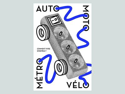Urban Mobility Harmony Poster bicycle culture city living conceptual poster contemporary design editorial concept graphic layout halftone texture metro system mobility concept poster poster typography public transport social design transport poster urban harmony urban mobility urban movement visual metaphor