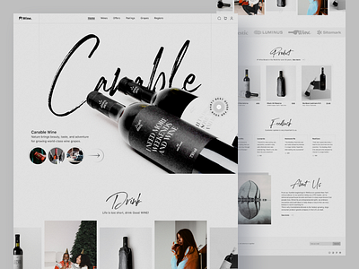 Canable - Wine Drink Landing bar bottle brand branding design drink glass home page landing minimal shop store typography ui ux web website wine winery wineshop