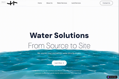 Landing Page for a Water Company design figma ui ux