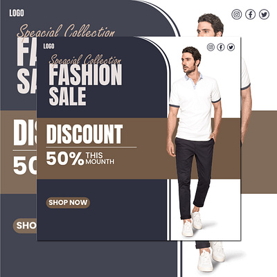 MAN'S FASHION POST DESIGN animation branding graphic design mans fashion post design social media post ui
