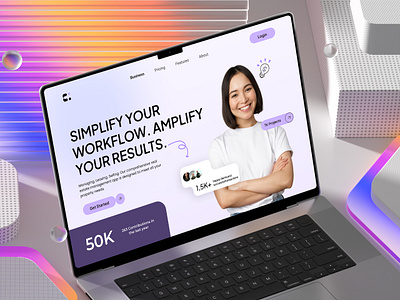 SAAS Landing Page clean creative design digital digital agency finance graphic design interface landing landing page minimal mockup muhammad ali saas saas landing page ui unique ux web website