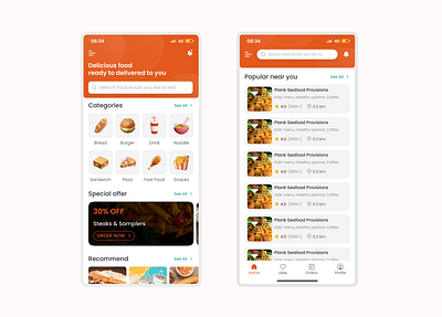 Food delivery App UI design e commerce landing page design mobile app ui saas ui ux design website ui design