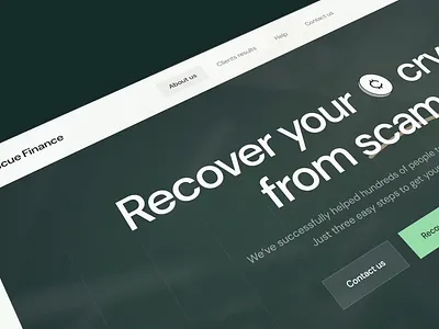 Rescue.finance — Recover crypto from scam 2023 animation bitcoin charity clean ui cristmas crypto dogecoin ethereum green landing promo prototyping rescue safety typography ui ux uxui