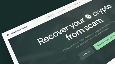 Rescue.finance — Recover crypto from scam 2023 animation bitcoin charity clean ui cristmas crypto dogecoin ethereum green landing promo prototyping rescue safety typography ui ux uxui