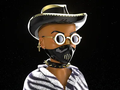 Human Space Cowboy 3dart 3dcharacter characterdesign charactermodeling digitalart nft nftart nftcharacter nfttoken