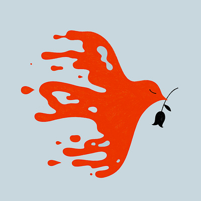 Peace dove turned red abran animation branding design dove drawing graphic design illustration logo peace vector