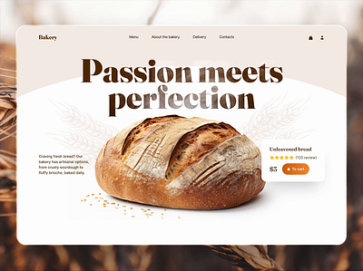 Artisanal Bakery Page Design 3d animation bakery baking bread cafe cake ecommerce figma food landing landing page luxury online shop restaurant ui webdesign website