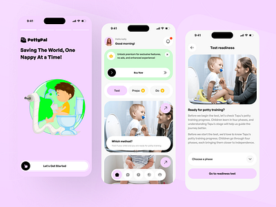PottyPal - Kids Potty Training Mobile App app app design appconcept childcare dailyui kids app kids potty training kids potty training mobile app kidsfriendly mobile app mobileui onboarding potty training app pottypa pottypal mobile app pottytraining uidesign