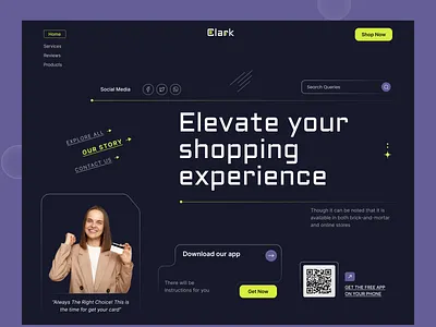 Fintech - Landing page banking beanding dark landing page dark mode dark website deisgn fancy landing page 2023 finance fintech landing page marketing shopping shopping card startup sushmita mou trendy header 2023 web design web header