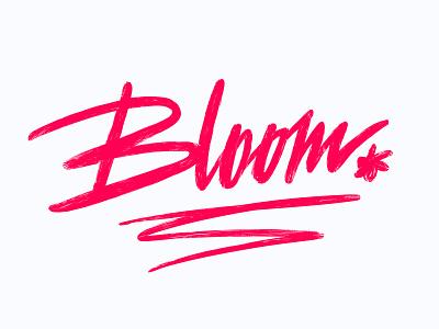 Bloom lettering bloom branding casual lettering design identity lettering logo red typography