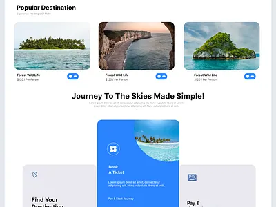 Flight Booking Landing Page – UI Concept figma flightbooking ui