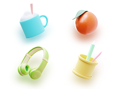 3D Illustration - Small objects P.1 - Flamito 3d 3d art 3d artists 3d icon 3d illustration 3dart blender branding design graphic design icon illustration ui