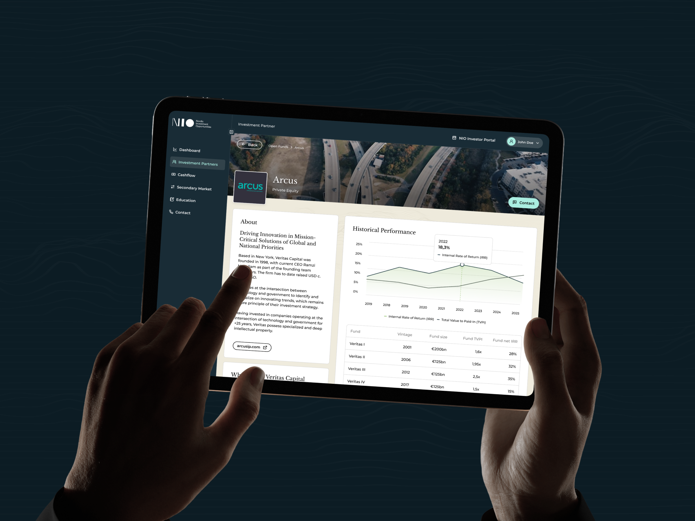 Investment partners about banner cta dashboard data design system figma graphic design investment ipad mockup page product design table tablet ui ux web web design website